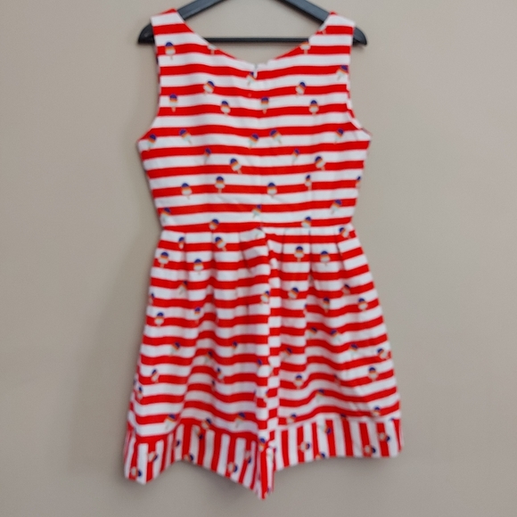Kling red and white stripe icecream fit and flare dress - Picture 9 of 10